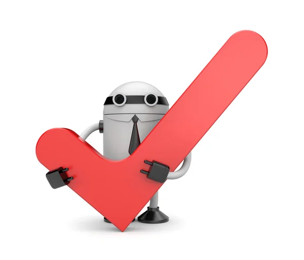 Robot with check — Stock Photo, Image