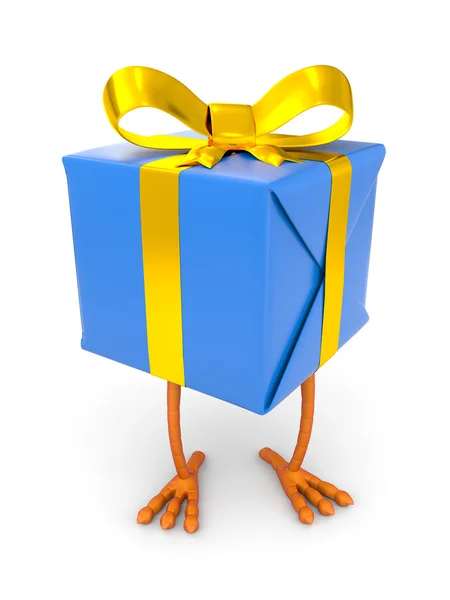 Gift box with chicken leg — Stock Photo, Image