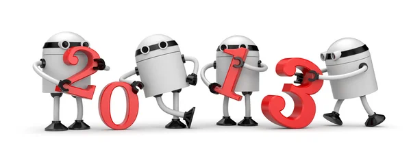 Robots with 2013 text — Stock Photo, Image