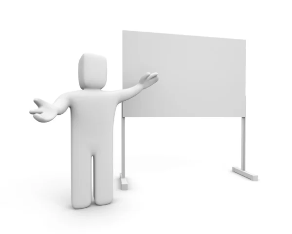 Person and whiteboard — Stock Photo, Image