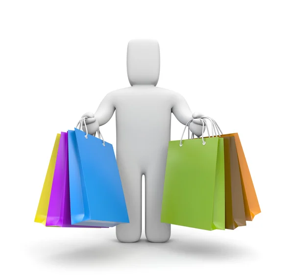 3d with lot of shopping bags Royalty Free Stock Photos