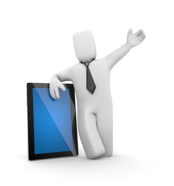 işadamı ve tablet bilgisayar
