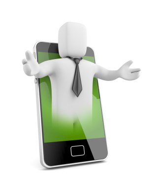 işadamı telefon tanıtır.