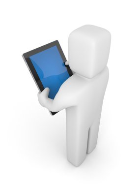 tablet bilgisayar olan kişi