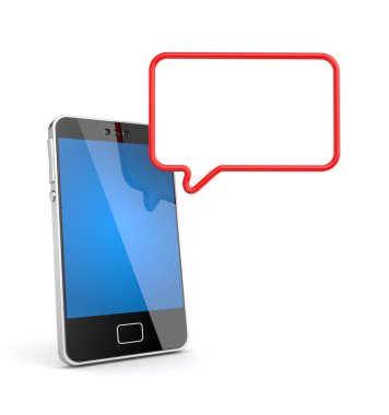 Konuşma baloncuklu cep telefonu