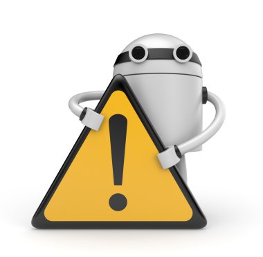 uyarı işareti ile robot