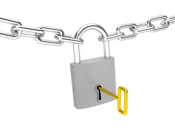 Lock on chain — Stock Photo, Image