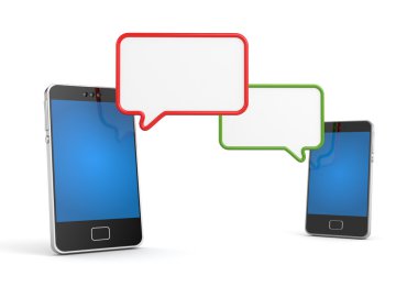 Konuşma baloncuklu cep telefonu