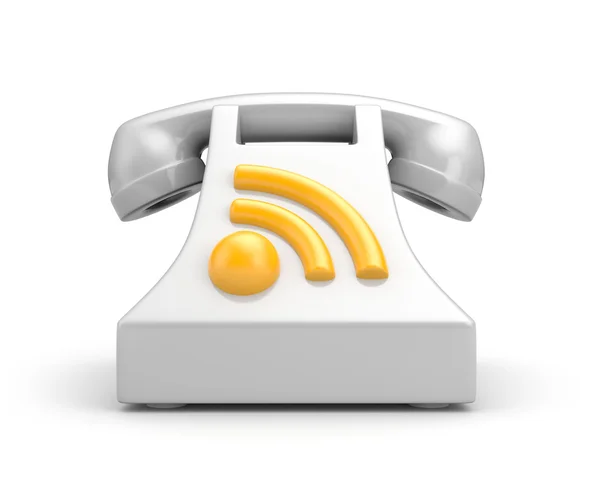 Telefono con simbolo RSS — Foto Stock