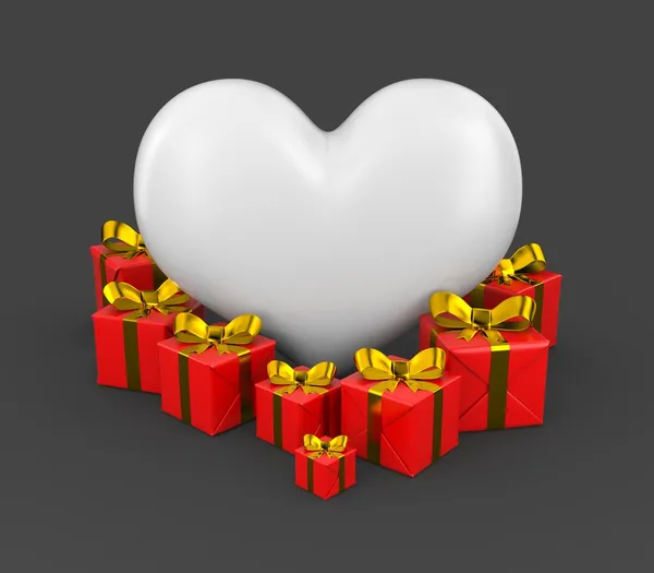 Corazón con regalos —  Fotos de Stock