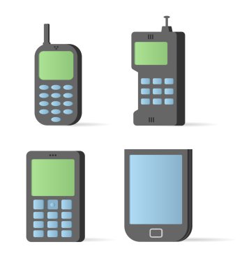 eski stil mobil cihazlar vektör
