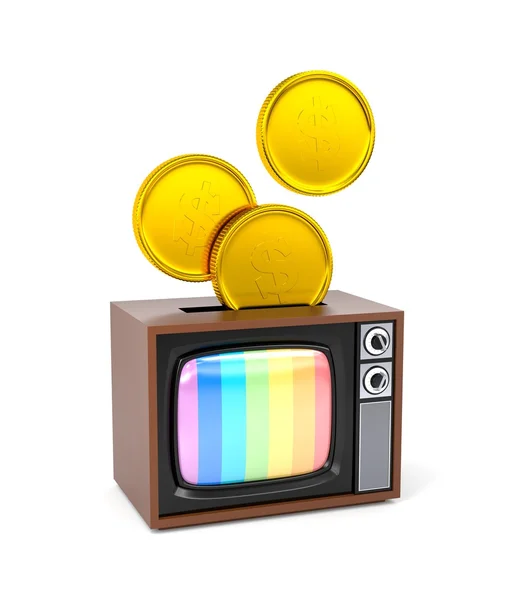 Fee for TV or TV as a piggy bank — Stock Photo, Image