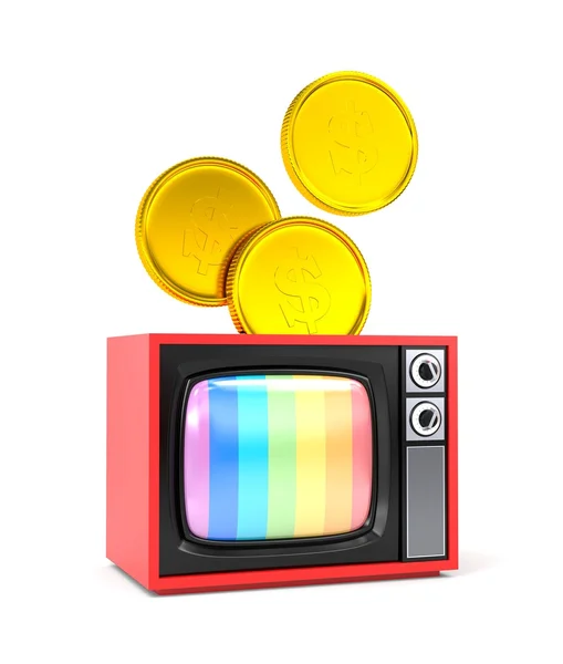 Fee for TV or TV as a piggy bank — Stock Photo, Image