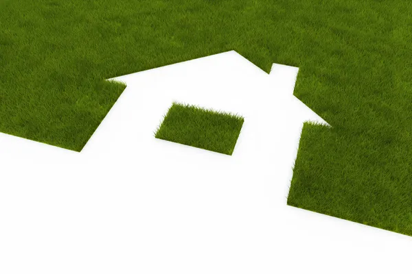 Lawn in the form of house — Stock Photo, Image
