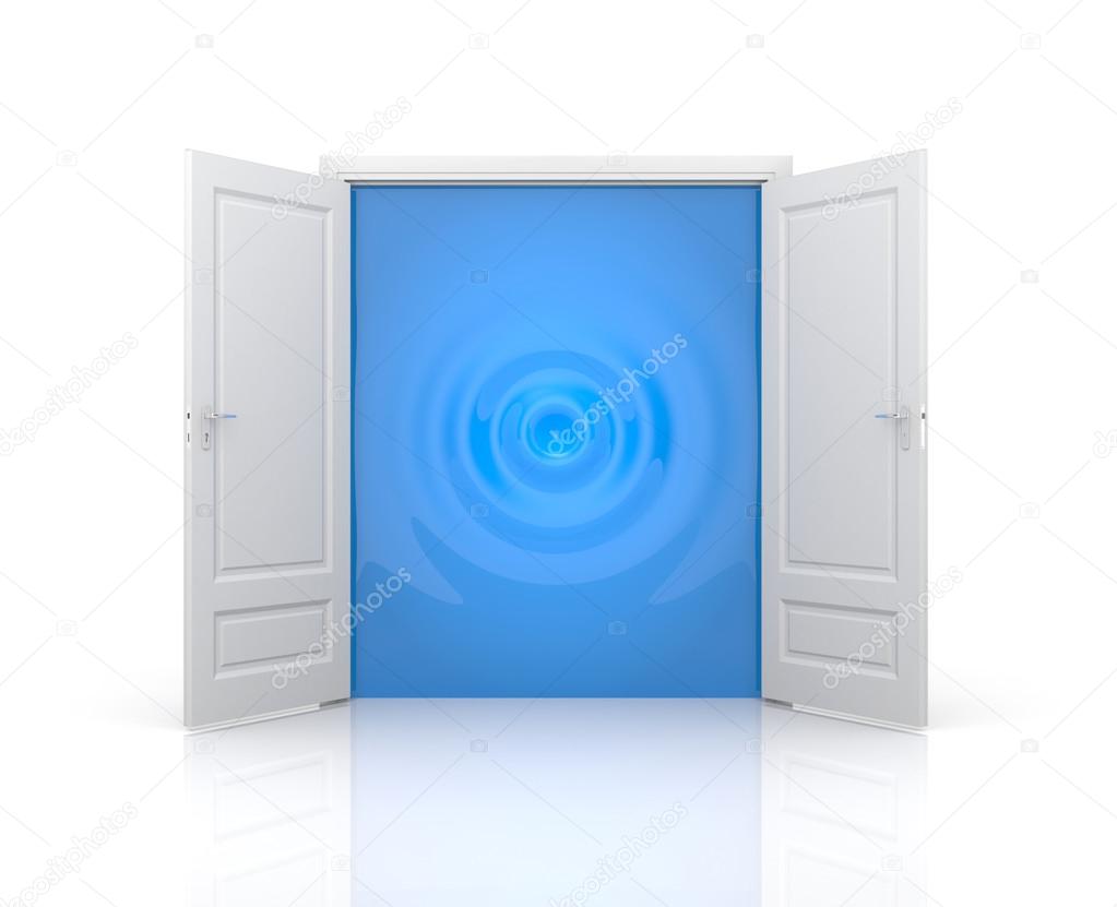 Door with water ripple