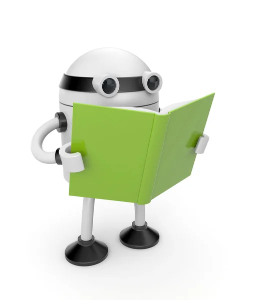 Robot číst knihu — Stock fotografie
