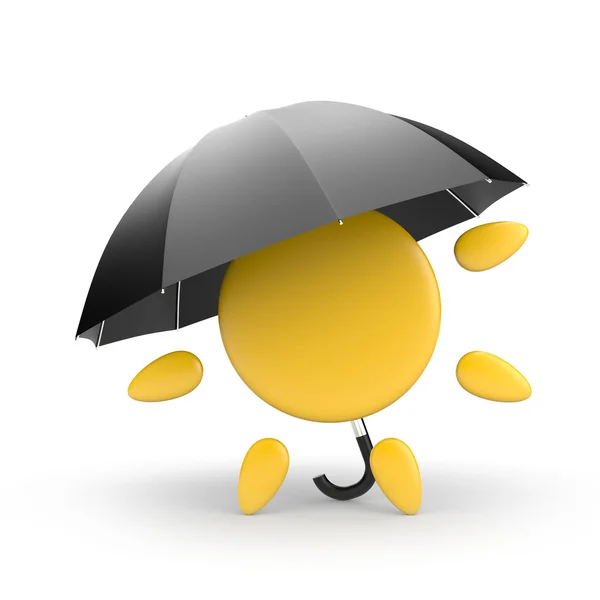 Солнце и зонтик — стоковое фото