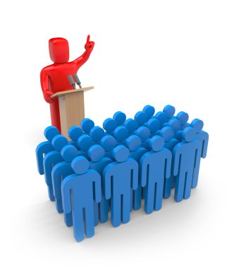 hatip kalabalık ile kürsü üzerinde