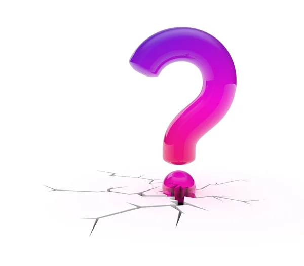 Question in cracked ground — Stock Photo, Image