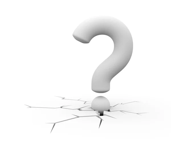 Question in cracked ground — Stock Photo, Image