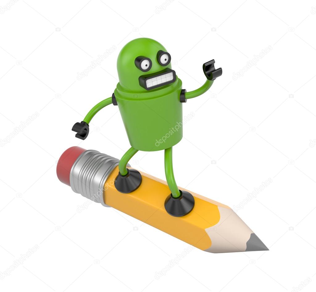 Robot on a pencil