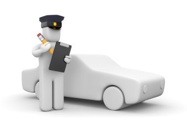Polis memuru ceza yazıyor.