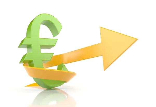 Euro sign with arrow. Symbolize growth — Stock Photo, Image