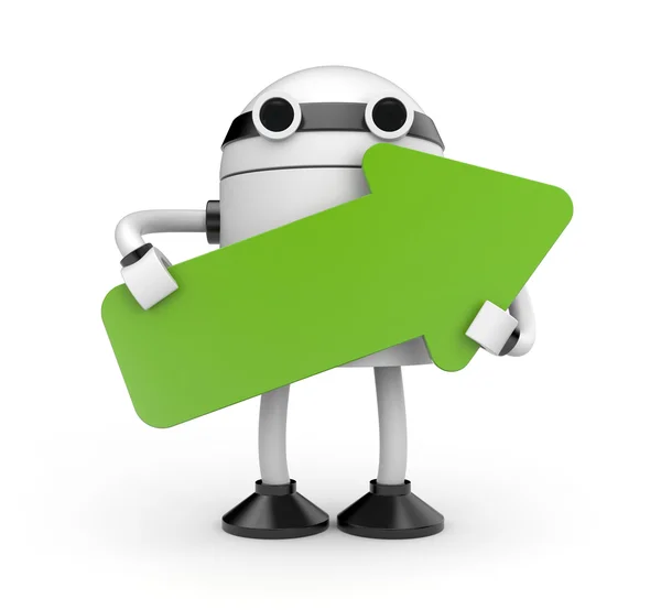 Robot with arrow — Stock Photo, Image