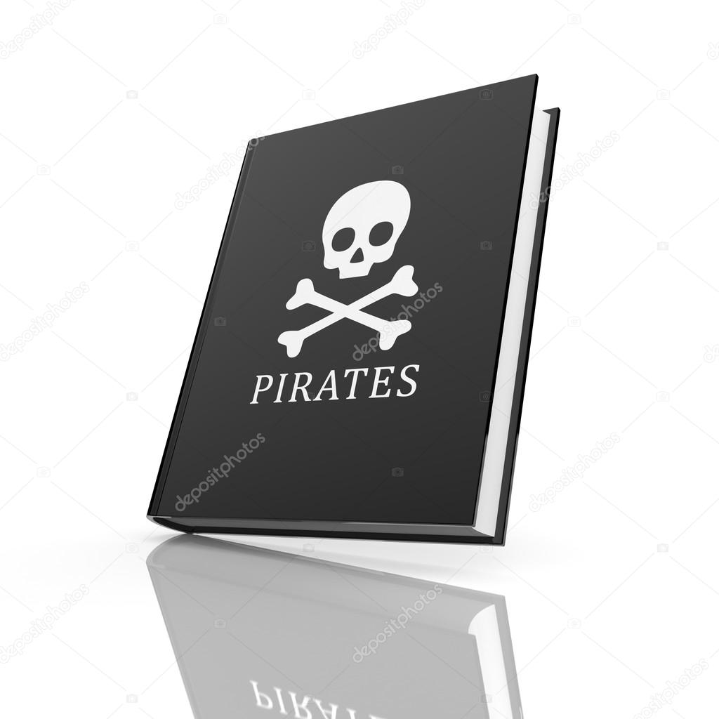 Book with pirates flag
