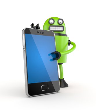 robot ile cep telefonu
