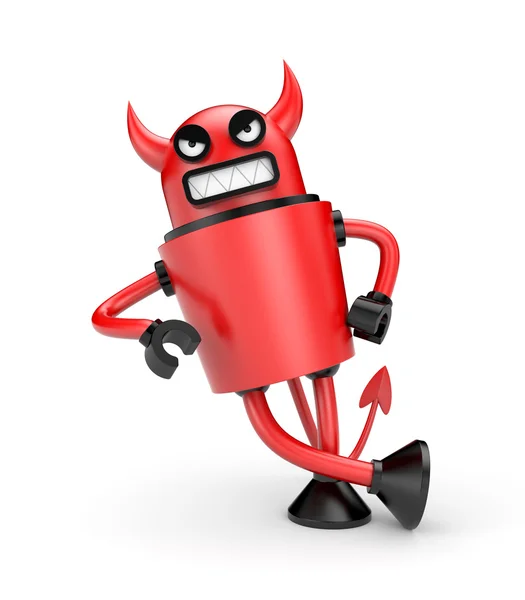 Devil leaning on an imaginary object — Stock Photo, Image