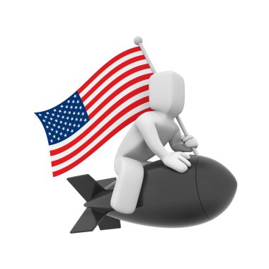 bir yerde uçan Amerikan bombası