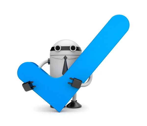 Robot with check — Stock Photo, Image