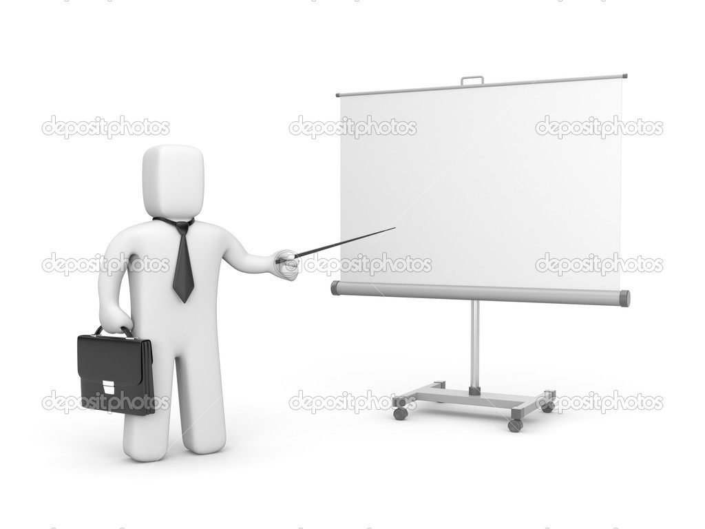 Businessman and whiteboard