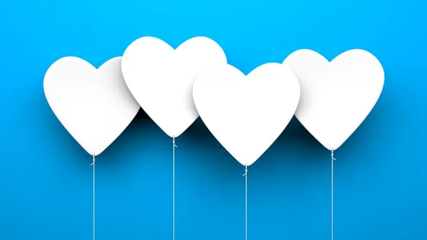 Heart Balloons on blue background. Valentines Day metaphor — Stock Photo, Image