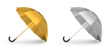 Gold and silver umbrella clipart
