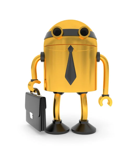 Gold robot businessman — Stock Photo, Image