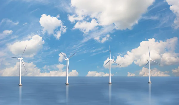 Wind turbines on water — Stock Photo, Image