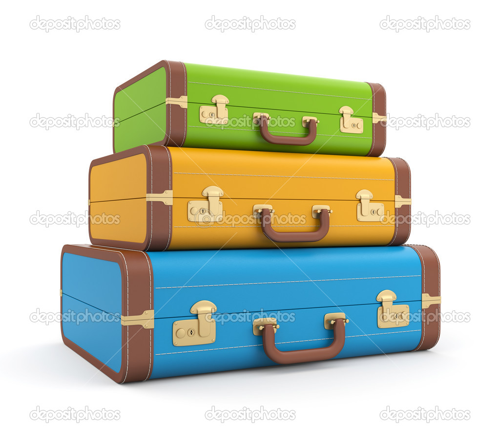Three vintage suitcase