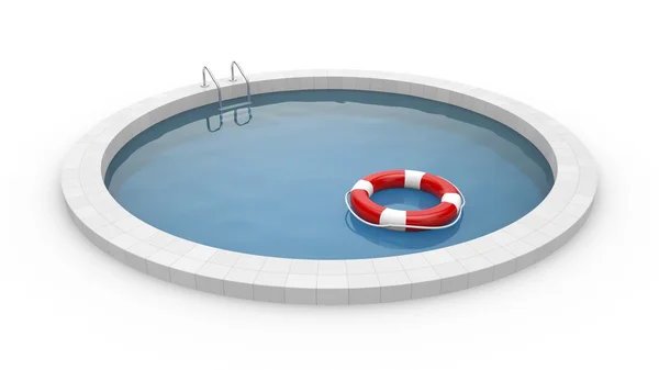 Pool with lifebuoy — Stock Photo, Image