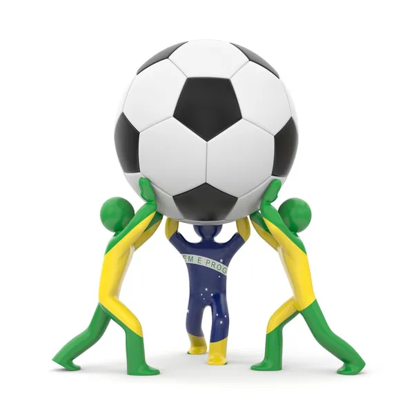 Sportkonzept. Ball mit brasilianischer Flagge — Stockfoto