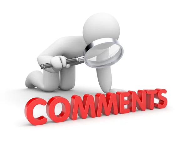 Person reads comments — Stock Photo, Image