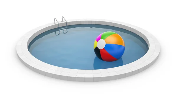 Pool with toy ball — Stock Photo, Image