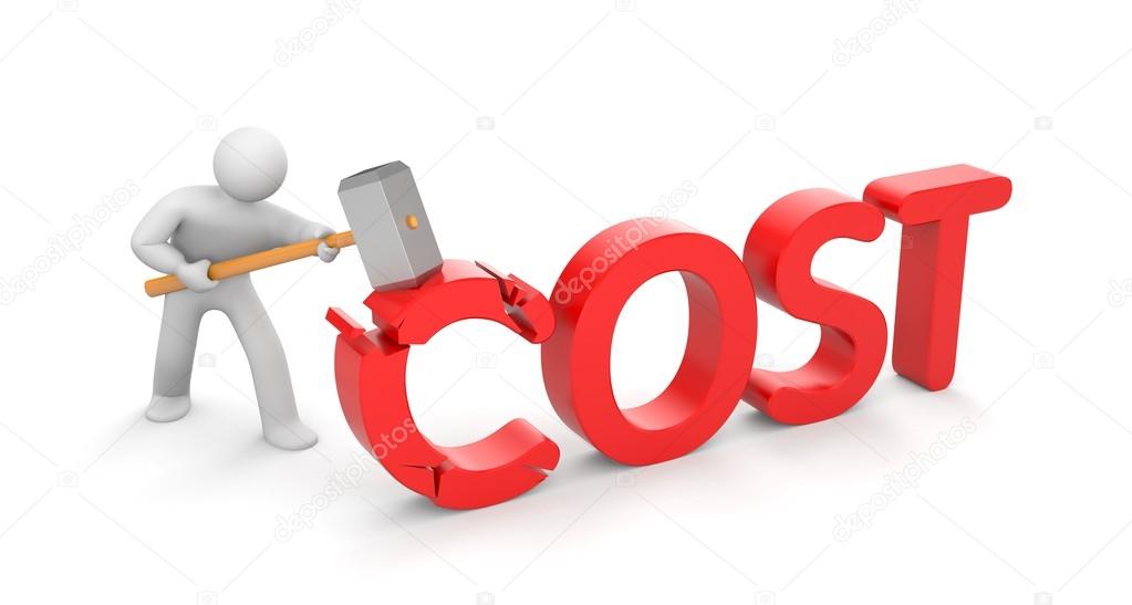 Human breaks word cost. Save your money — Stock Photo © 47324649