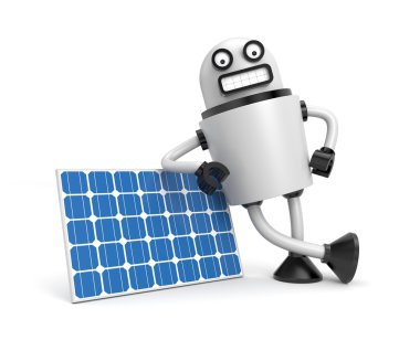 güneş paneli ile robot