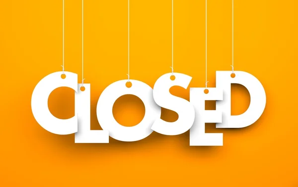 Closed. Text — Stock Photo, Image
