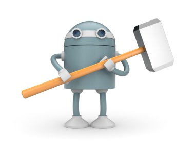 Robot çekiç ile