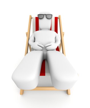 kişi sunbathes