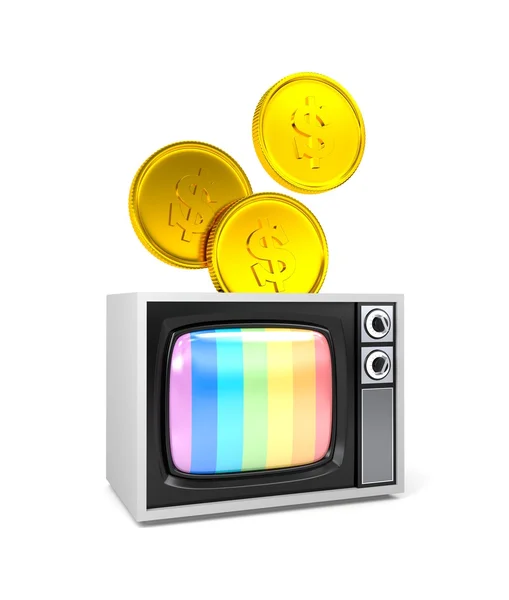 Fee for TV or TV as a piggy bank — Stock Photo, Image