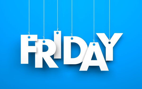 Friday. Text on the string